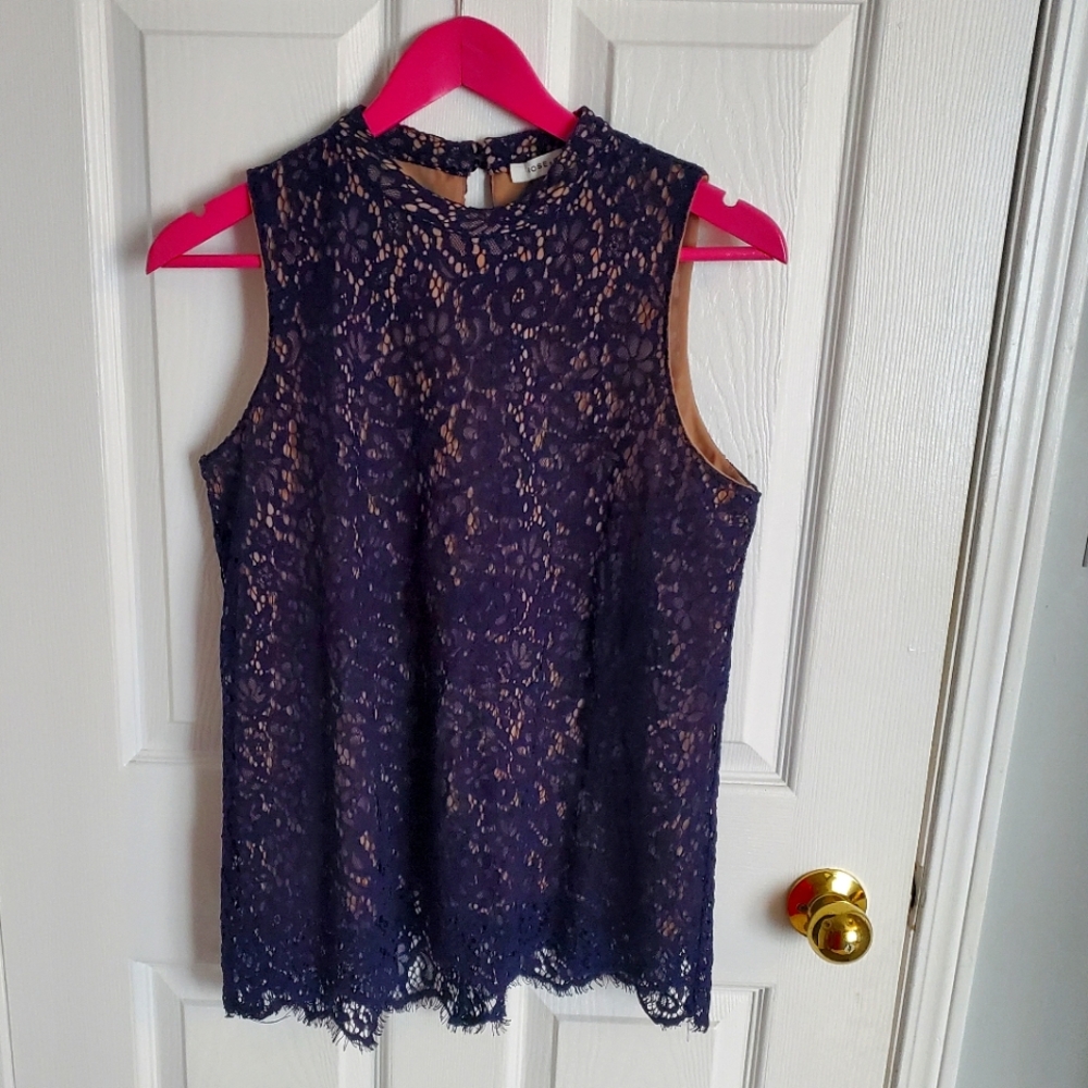 Rose + Olive Lace sleeveless blouse